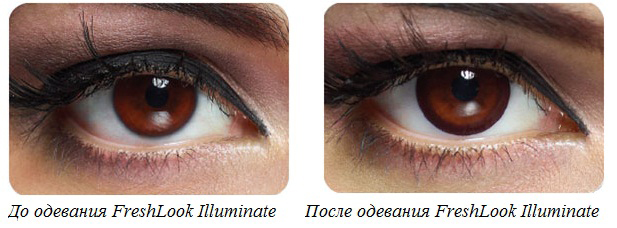 freshlook illuminate контактные линзы для увеличения глаз